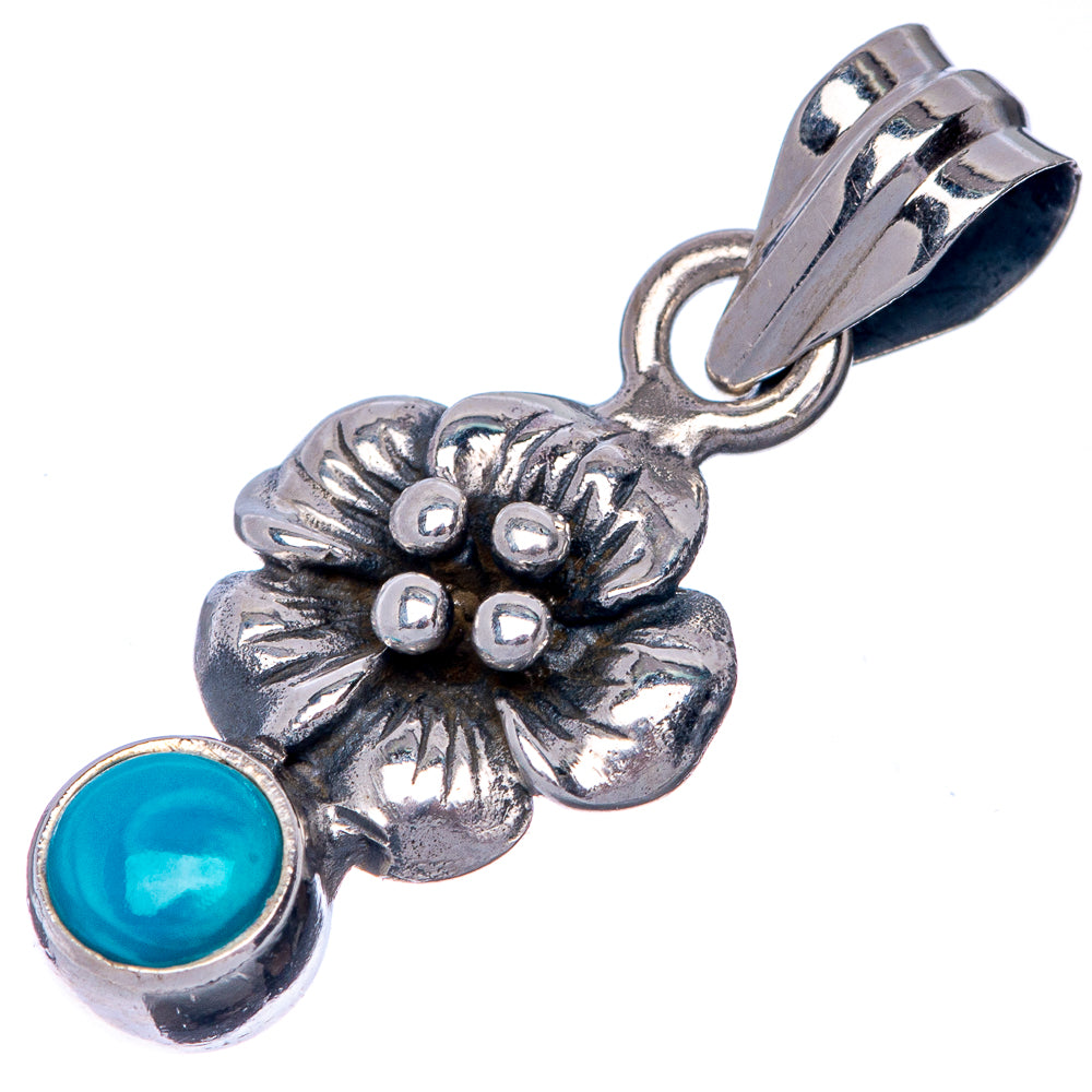 Sleeping Beauty Turquoise Dainty Pendant 1 1/8" (925 Sterling Silver) P39889