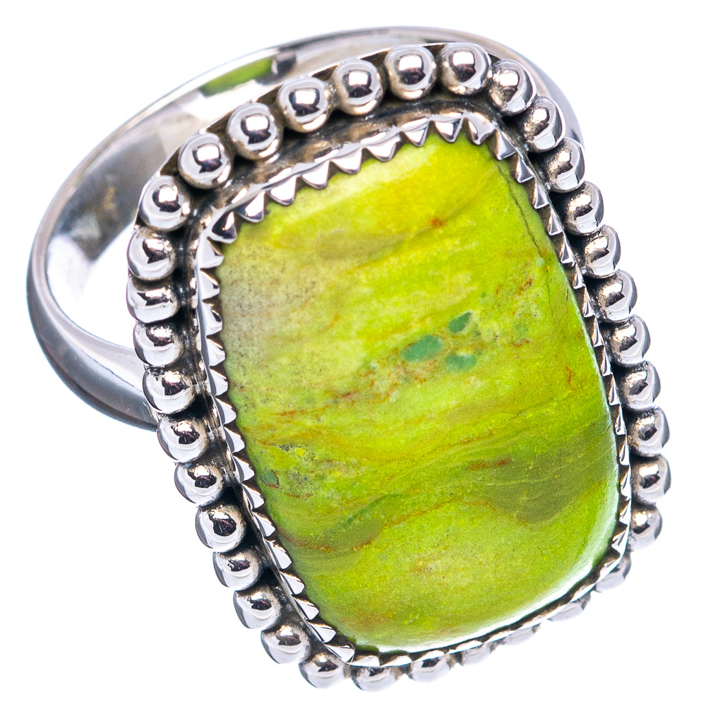Rare Gaspeite Ring Size 9 (.925 Sterling Silver)