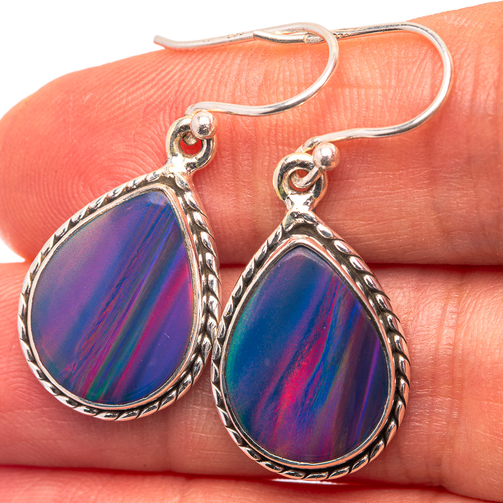 Aura Opal Earrings 1 3/8" (925 Sterling Silver) E432296