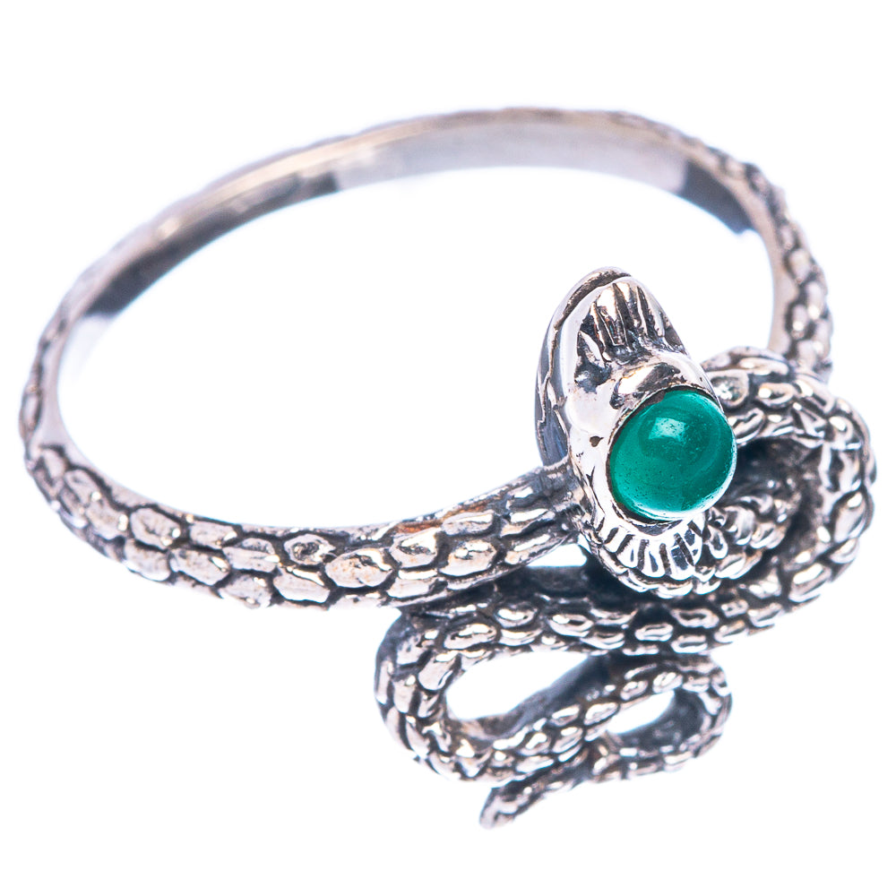 Green Onyx Snake 925 Sterling Silver Ring Size 6.75 (925 Sterling Silver) R5465