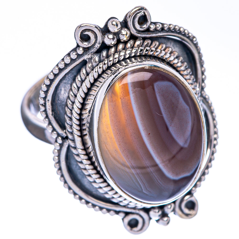 Botswana Agate Ring Size 7.75 (925 Sterling Silver) R144564