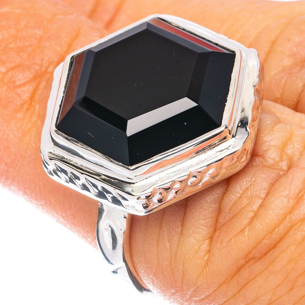Premium Black Onyx Ring Size 6 (925 Sterling Silver) R8058