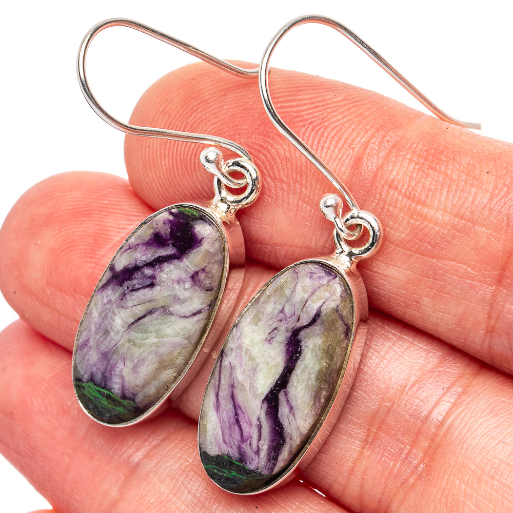 Kammererite Earrings 1 5/8" (925 Sterling Silver) E2810