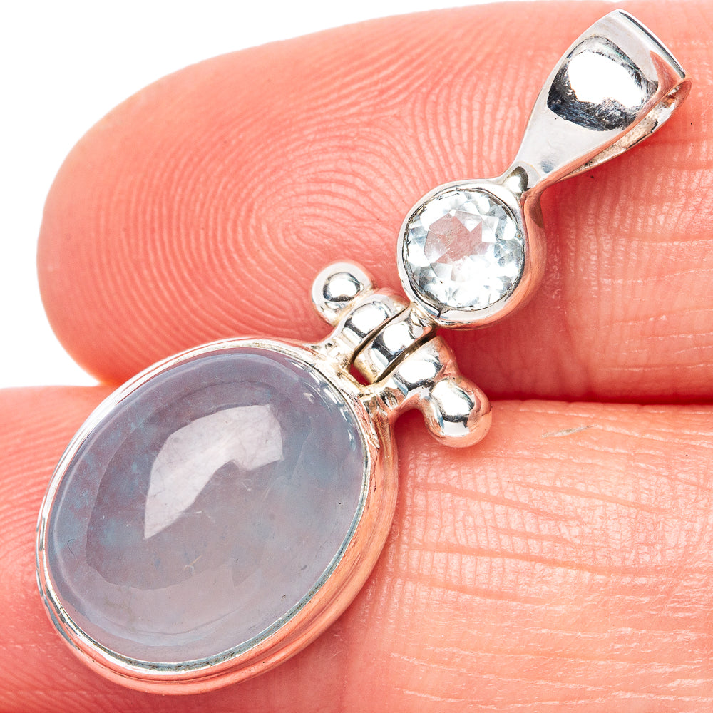 Aquamarine, Blue Topaz Pendant 1 1/4" (925 Sterling Silver) P42745