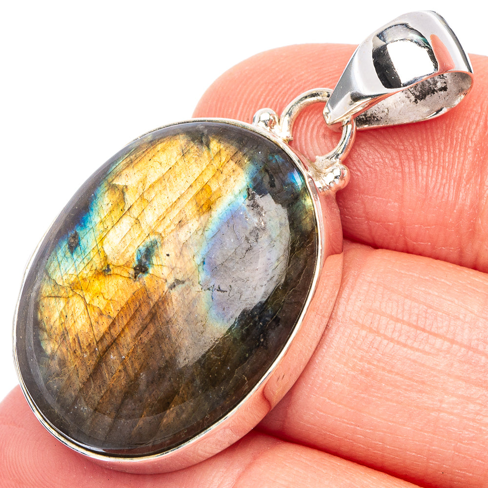 Labradorite Pendant 1 5/8" (925 Sterling Silver) P43889