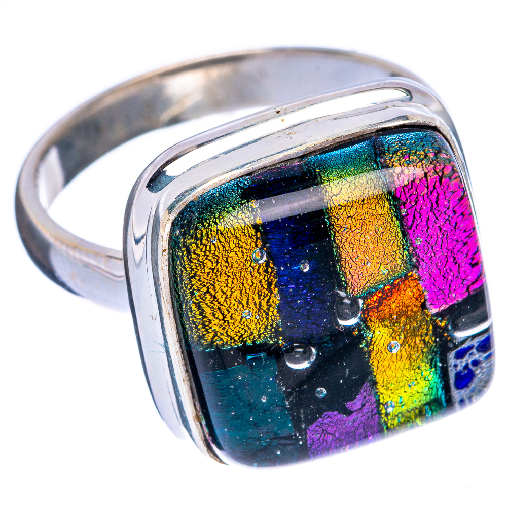 Dichroic Glass Ring Size 8 (925 Sterling Silver) R146623