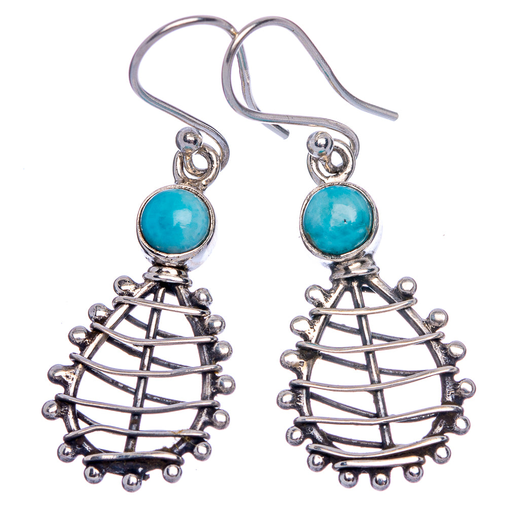 Larimar Earrings 1 5/8" (925 Sterling Silver) E433198