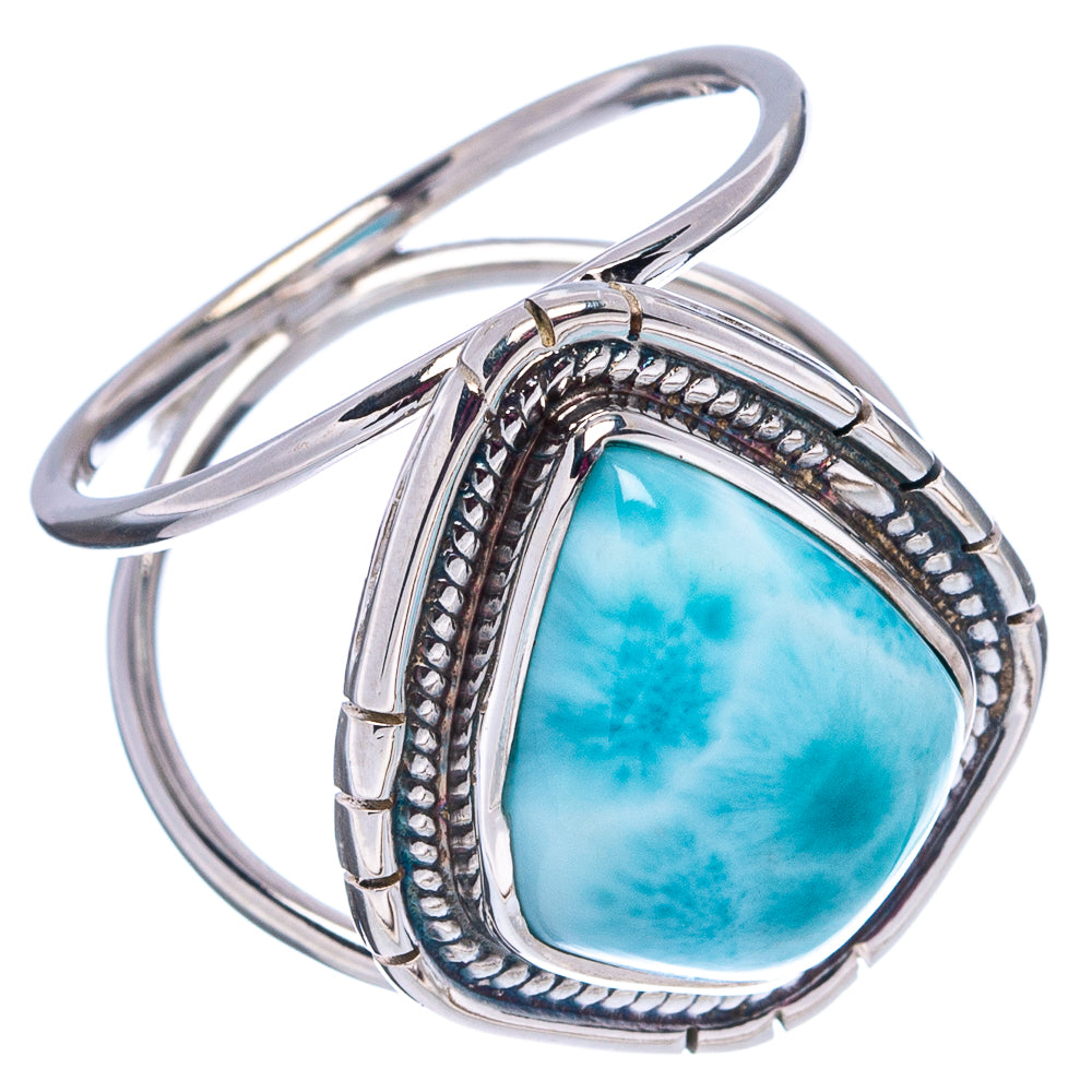 Premium Larimar Ring Size 6.75 (.925 Sterling Silver)