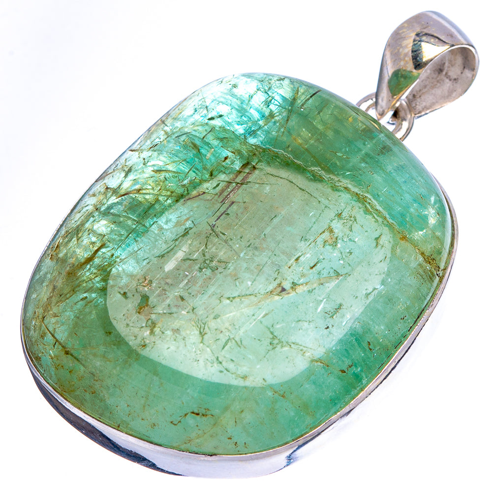 Large Natural Colombian Emerald Pendant 1 5/8" (925 Sterling Silver) P43370