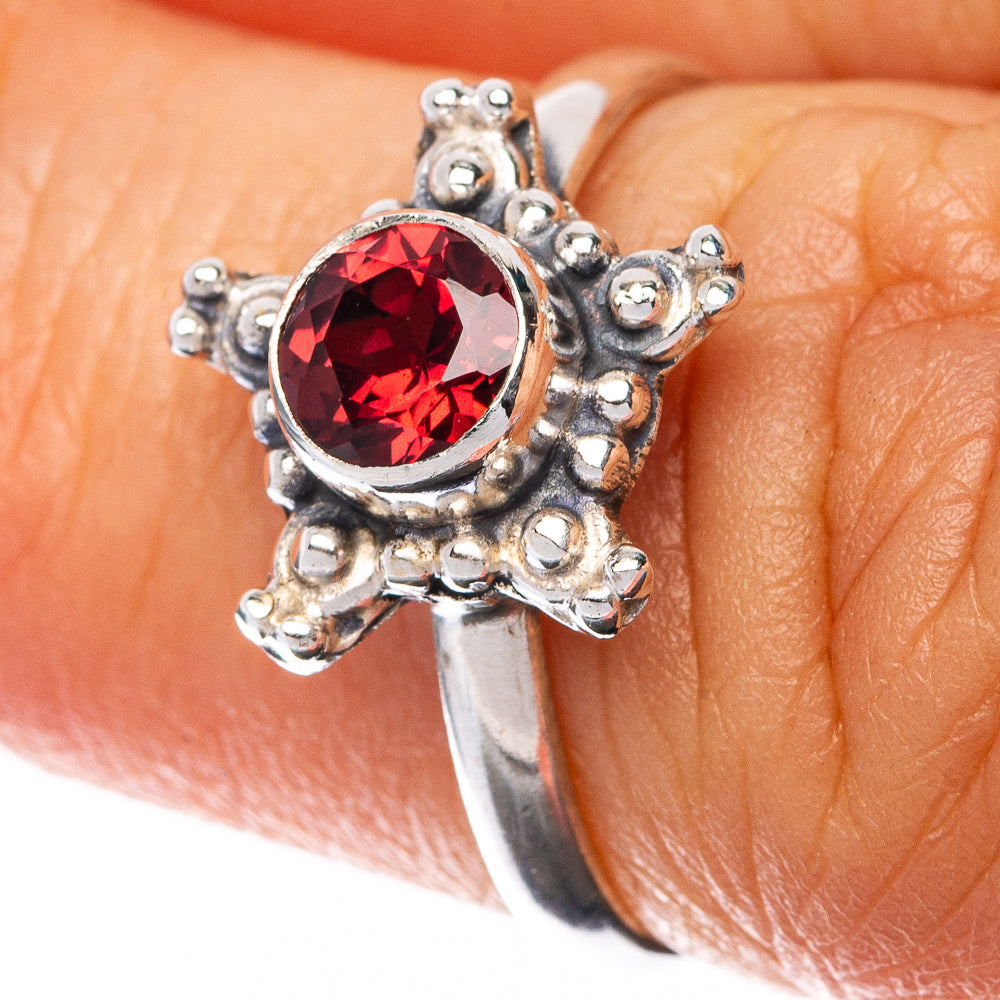 Garnet Dainty Ring Size 5.5 (925 Sterling Silver) R145086