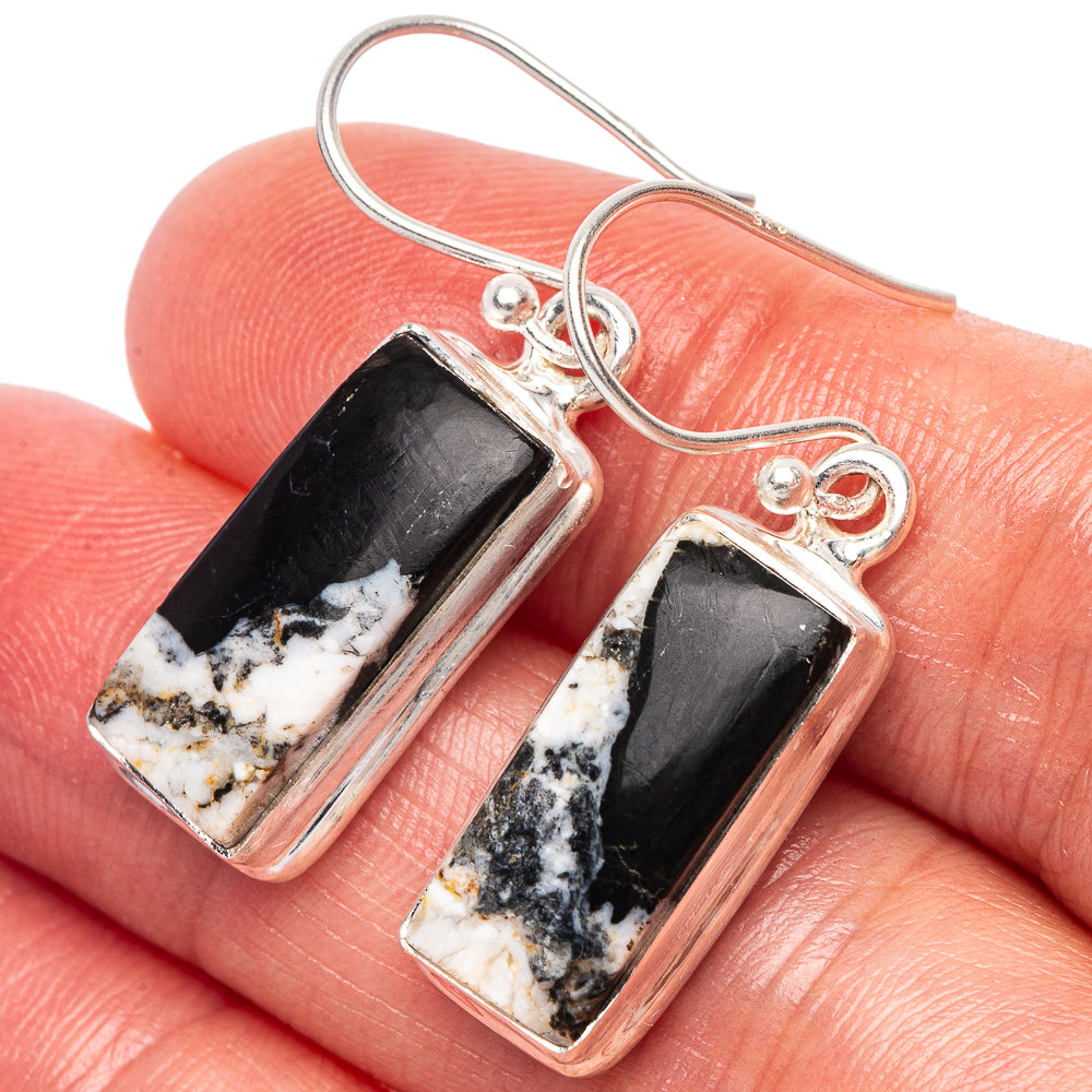 Pinolith Jasper Earrings 1 3/8" (925 Sterling Silver) E2412