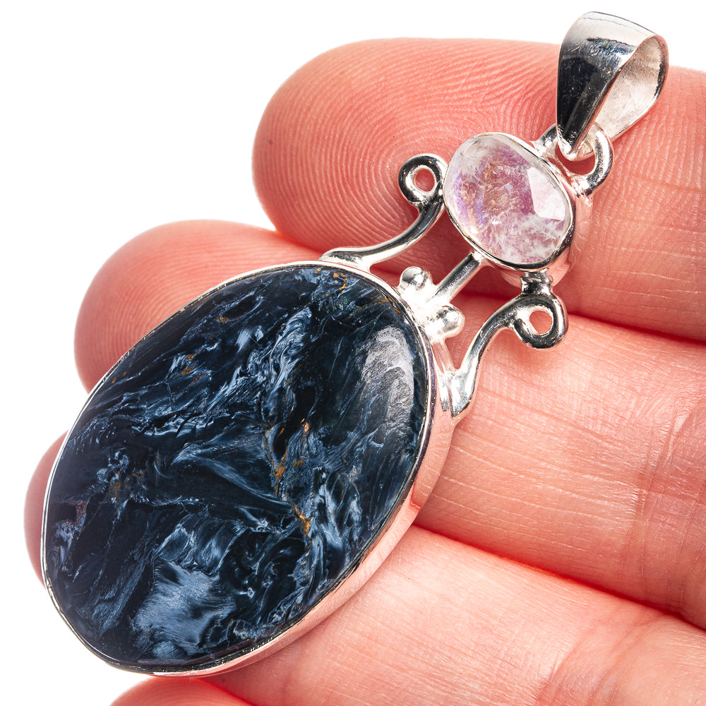 Pietersite, Rainbow Moonstone Pendant 2" (925 Sterling Silver) P39097