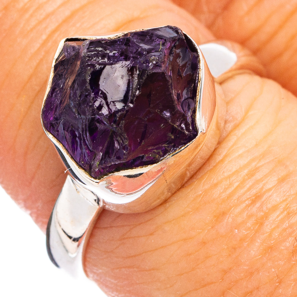Raw Amethhyst Ring Size 7.5 (.925 Sterling Silver)