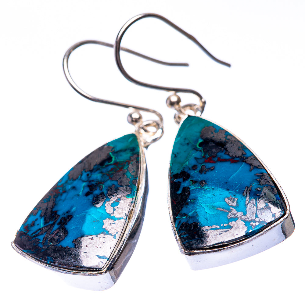 Shattuckite Earrings 1 3/8" (925 Sterling Silver) E432236