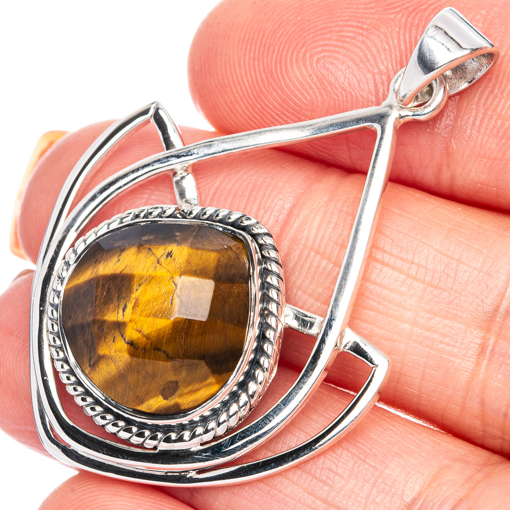 Premium Tiger Eye Pendant 1 3/4" (925 Sterling Silver) P41846