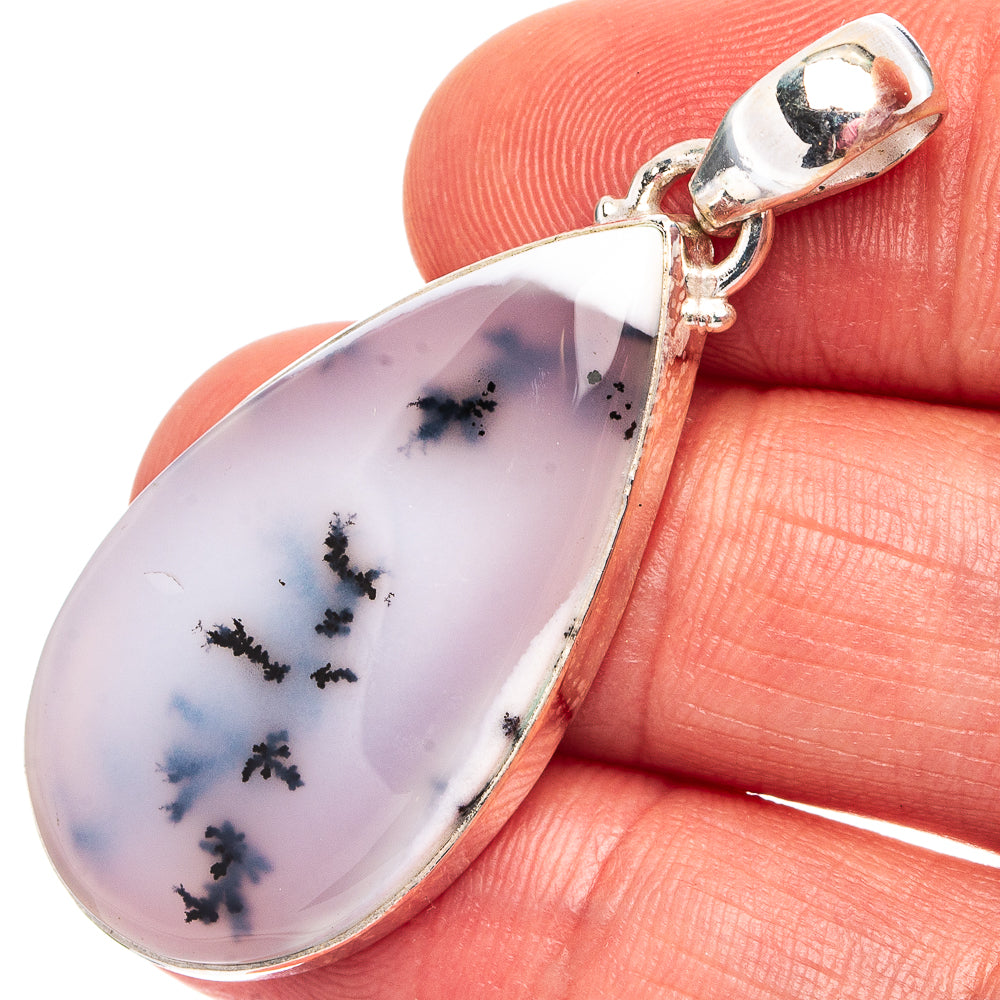 Dendritic Opal Pendant 1 3/4" (.925 Sterling Silver)