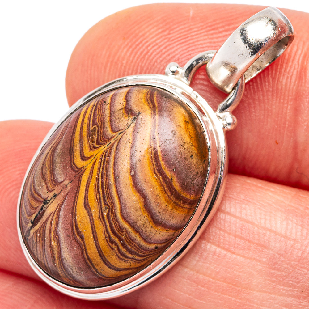 Wagul Jasper Pendant 1 1/4" (.925 Sterling Silver)
