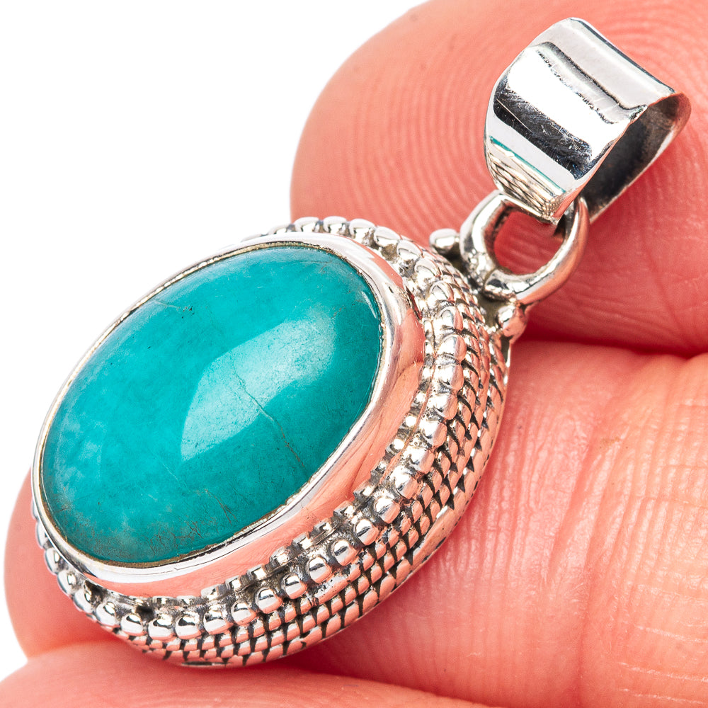 Amazonite Pendant 1 1/8" (925 Sterling Silver) P42824