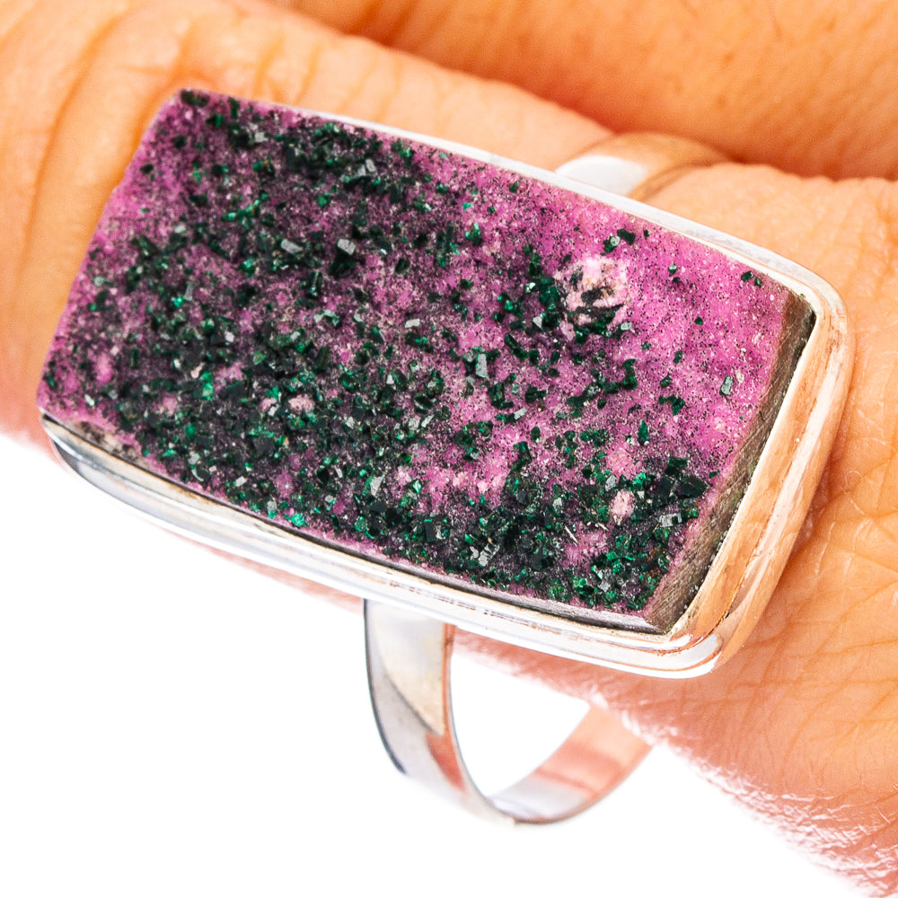 Large Cobalto Calcite Druzy 925 Sterling Silver Ring Size 14 (925 Sterling Silver) R6392