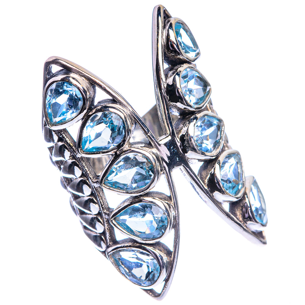 Large Blue Topaz Ring Size 5.5 (925 Sterling Silver) R144222