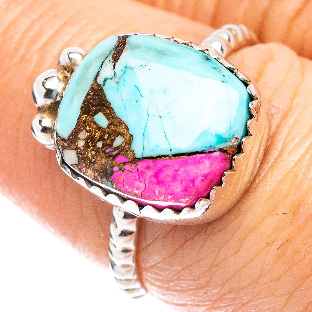 Cotton Candy Turquoise Ring Size 6.75 (.925 Sterling Silver)