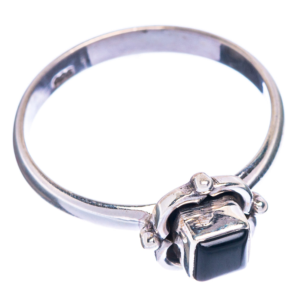 Black Onyx Ring Size 6.75 (925 Sterling Silver) R1048