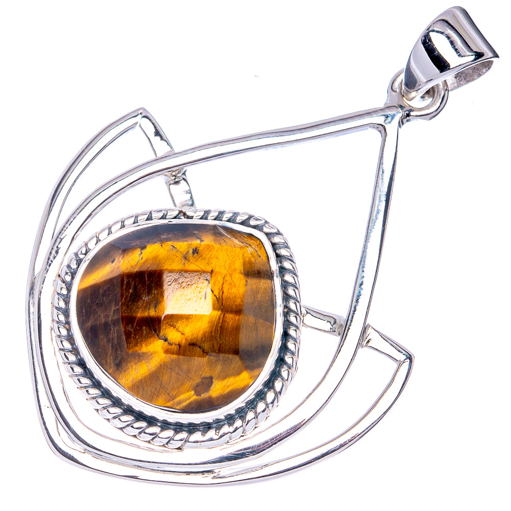Premium Tiger Eye Pendant 1 3/4" (925 Sterling Silver) P41846