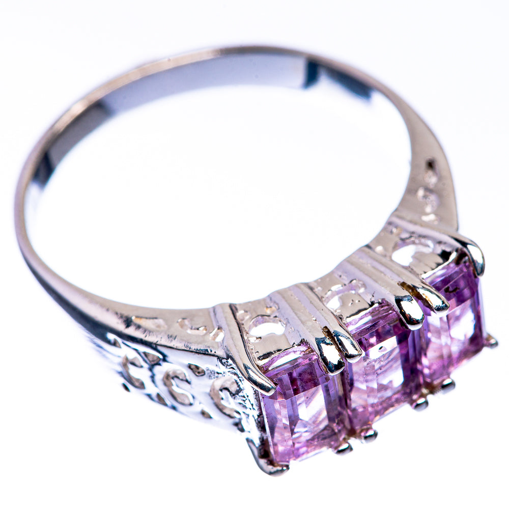 Faceted Pink Amethyst Dainty Ring Size 8 (925 Sterling Silver) R142566