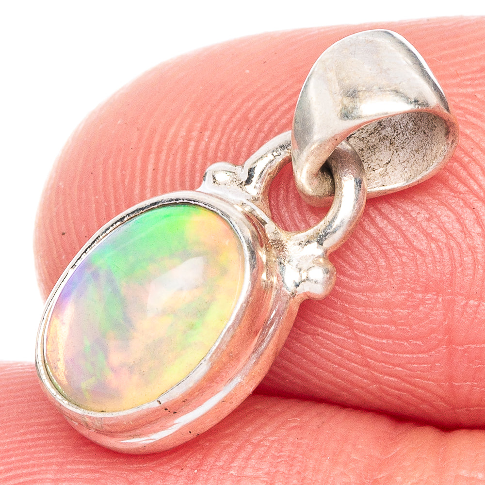 Rare Ethiopian Opal Pendant 5/8" (925 Sterling Silver) P40606