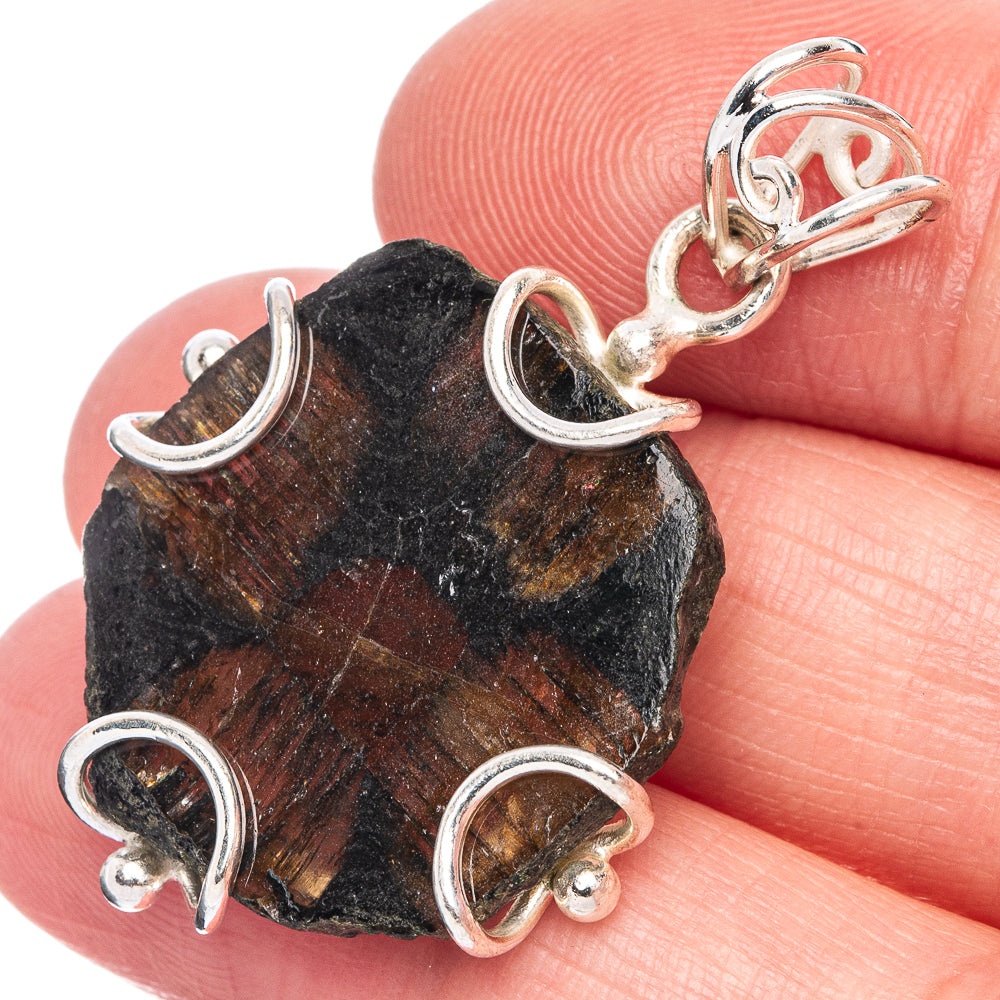 Chiastolite Pendant 1 1/2" (925 Sterling Silver) P40194