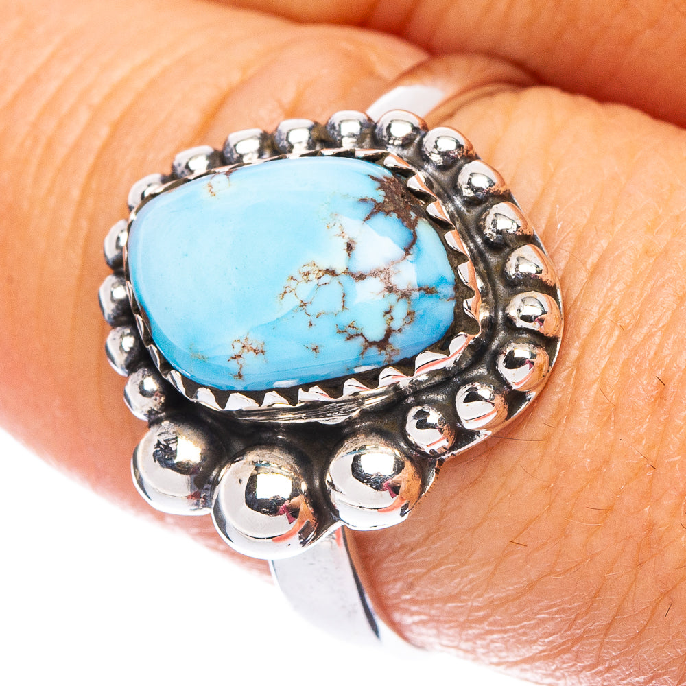 Rare Golden Hills Turquoise Ring Size 8.5 (925 Sterling Silver) R7518