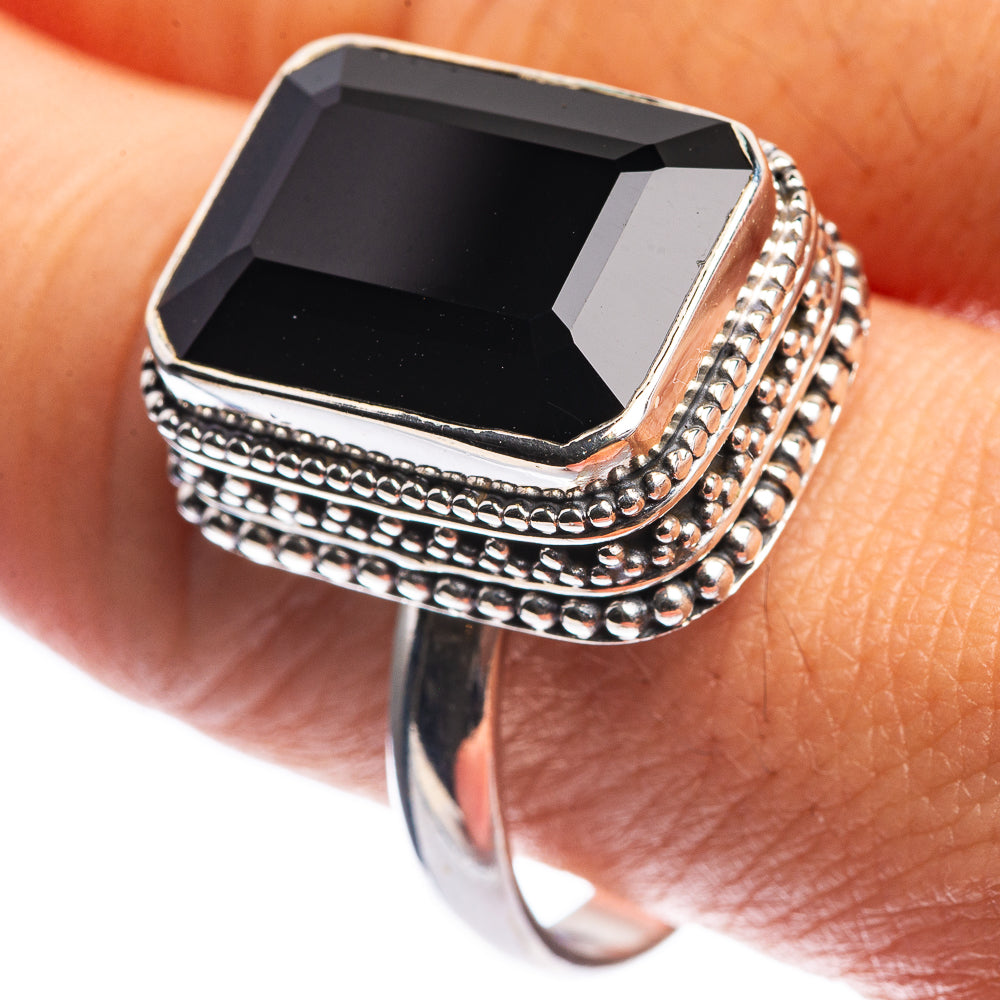Black Onyx Ring Size 10.75 (925 Sterling Silver) R144128