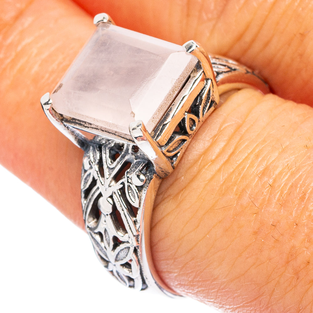 Rose Quartz Ring Size 8.25 (925 Sterling Silver) R4832