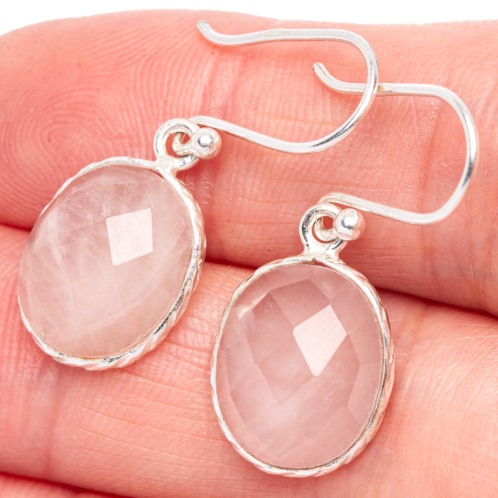 Rose Quartz Earrings 1 1/4" (925 Sterling Silver) E433306