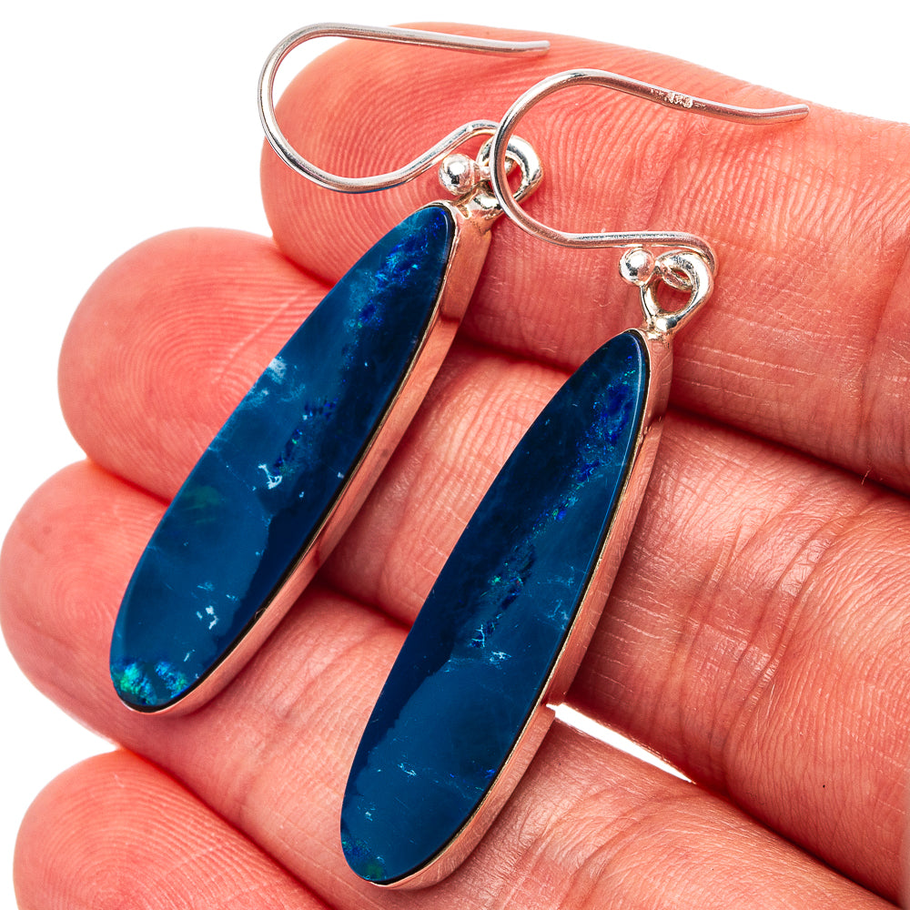 Rare Doublet Opal Earrings 1 3/4" (.925 Sterling Silver)