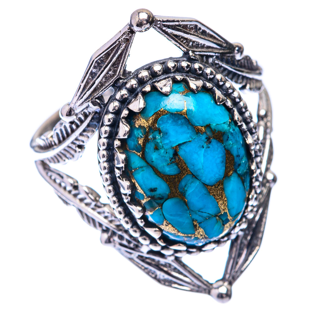 Blue Copper Composite Turquoise Ring Size 8.25 (925 Sterling Silver) R141505