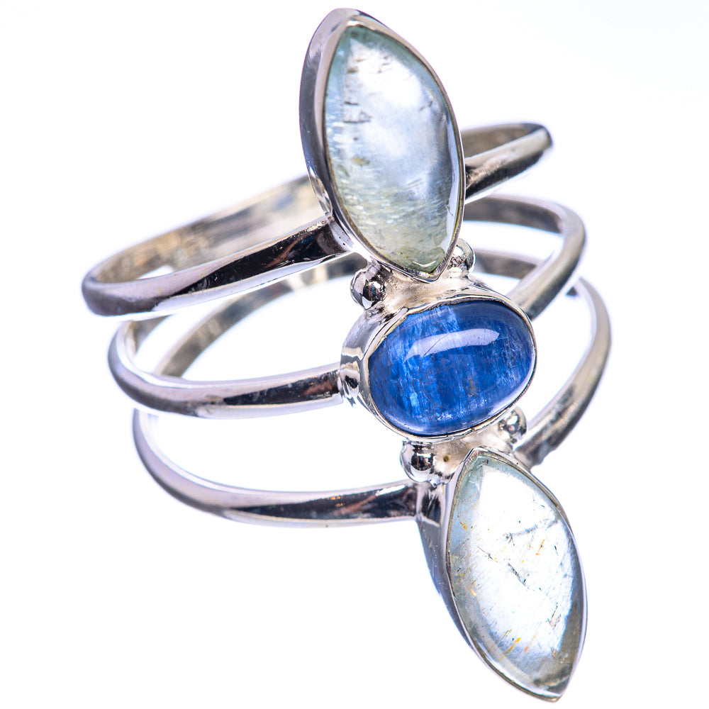 Kyanite, Aquamarine 925 Sterling Silver Ring Size 10.5