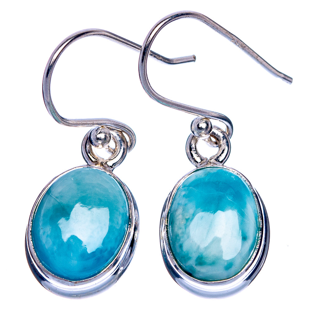 Larimar Earrings 1 1/8" (925 Sterling Silver) E1039