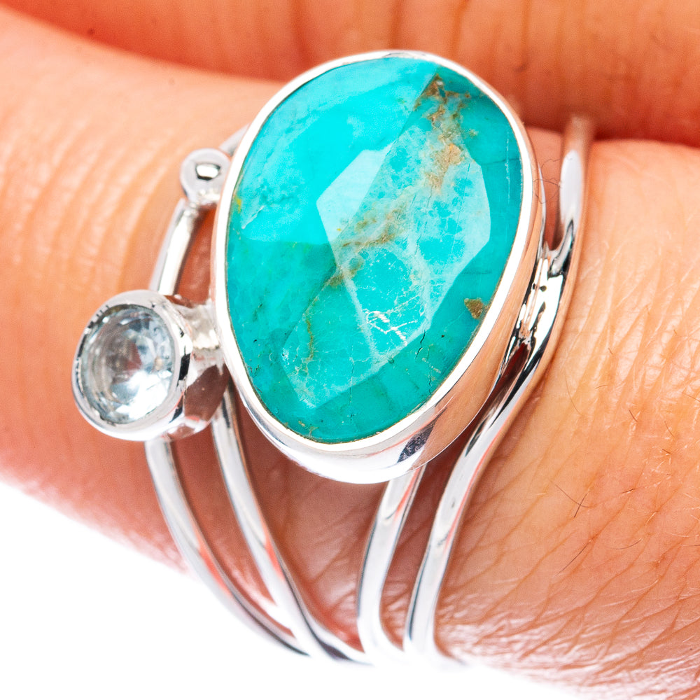 Premium Chrysocolla, Blue Topaz 925 Sterling Silver Ring Size 7.75 (925 Sterling Silver) R2668