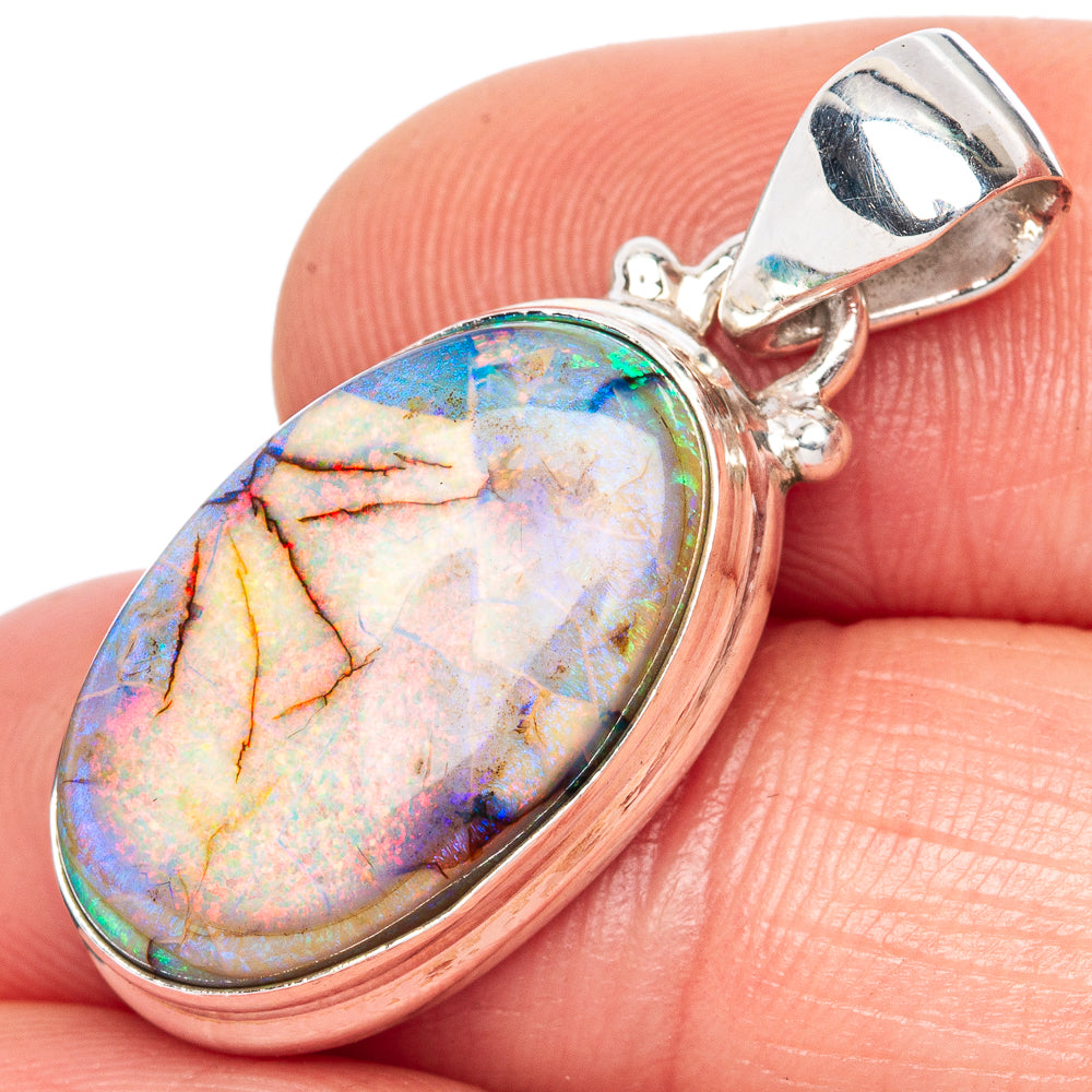 Rare Sterling Opal Pendant 1 1/4" (925 Sterling Silver) P41663