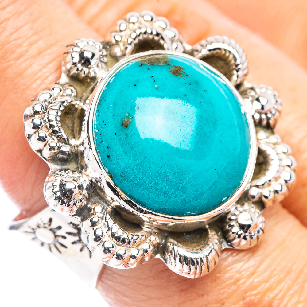 Exclusive Persian Turquoise Ring Size 7 Adjustable (.925 Sterling Silver)