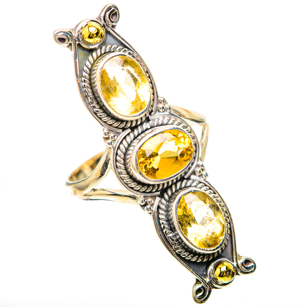 Large Faceted Citrine 925 Sterling Silver Ring Size 9 (925 Sterling Silver) RING139712