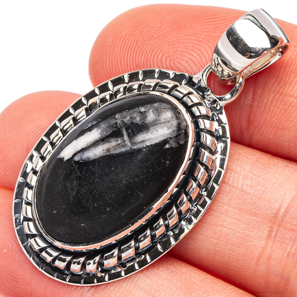 Pinolith Jasper 925 Sterling Silver Pendant 1 5/8" (925 Sterling Silver) P43666