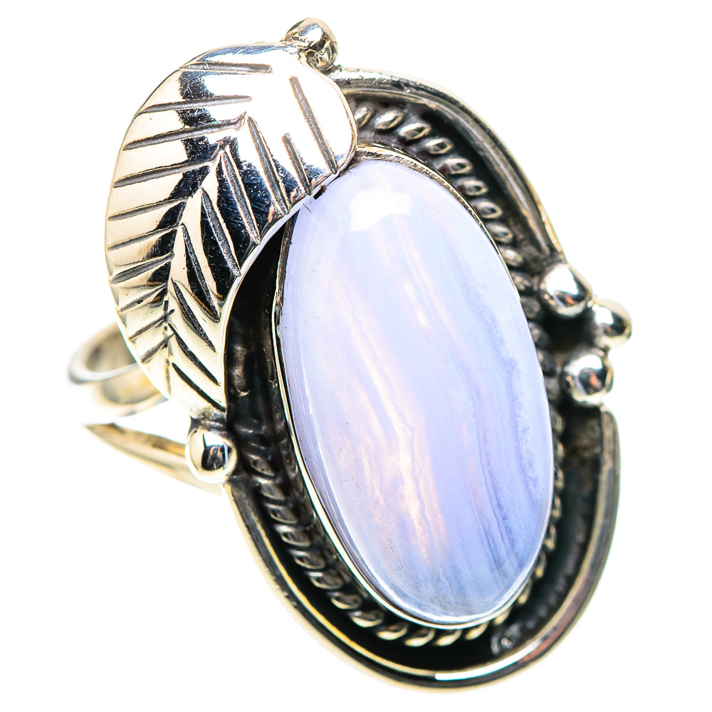 Blue Lace Agate Ring Size 8.25 (925 Sterling Silver) RING138338