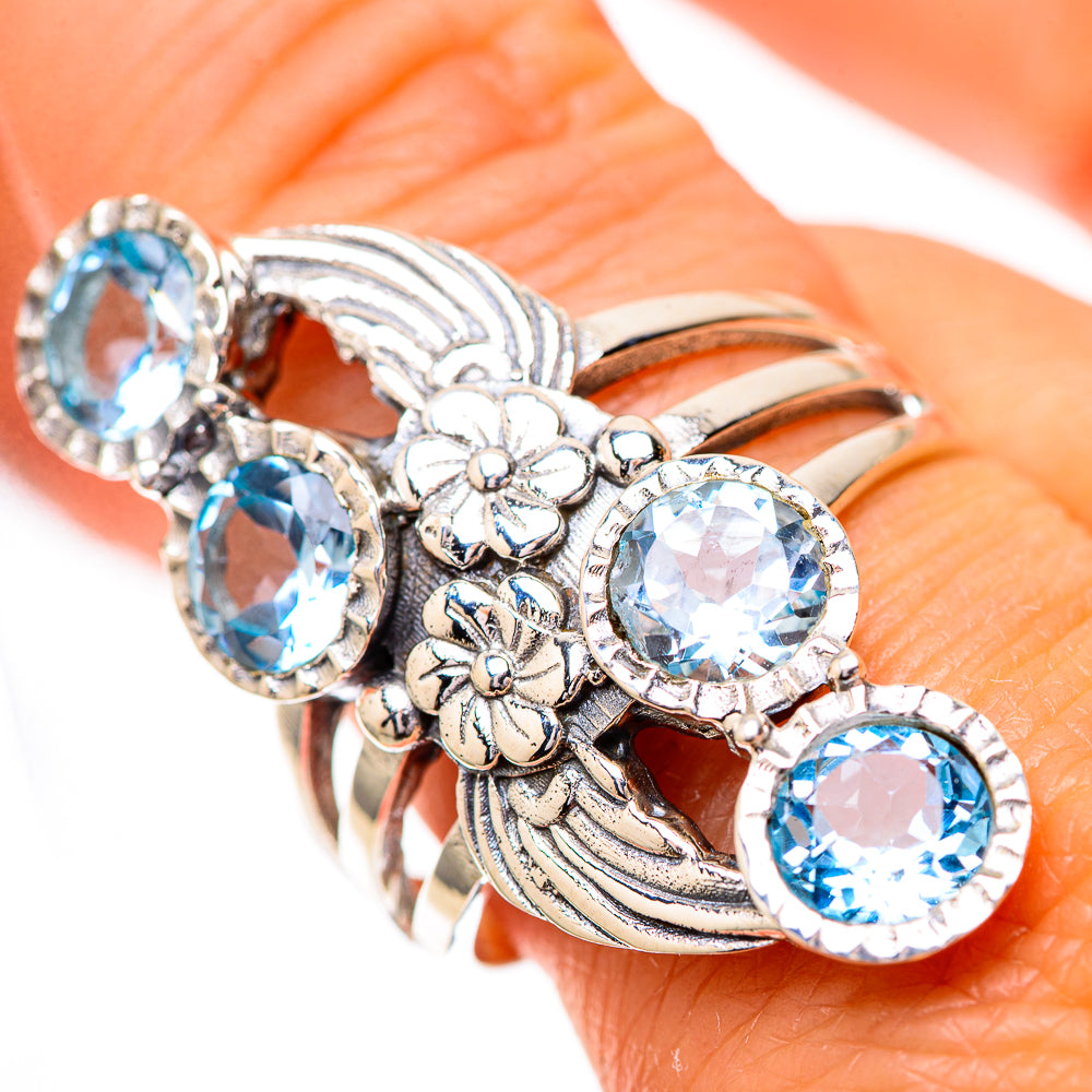 Large Blue Topaz Ring Size 10 (925 Sterling Silver) RING139849
