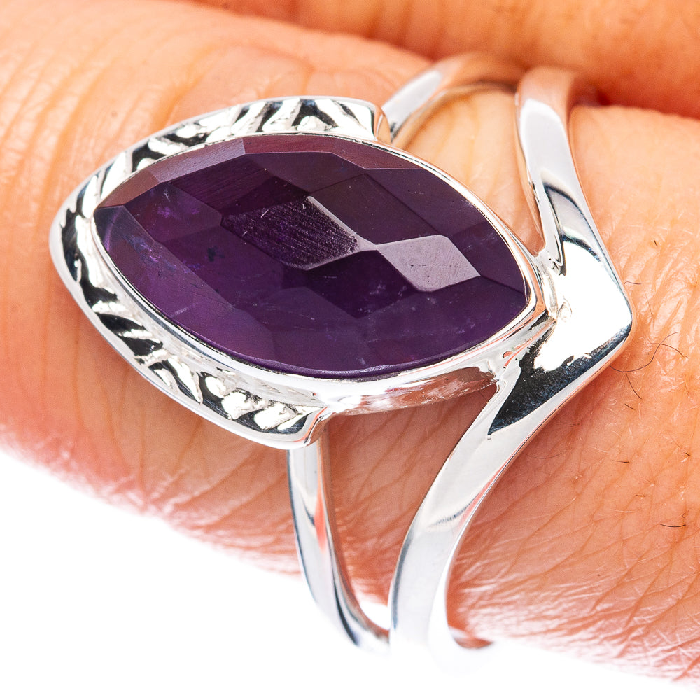 Premium Faceted Amethyst 925 Sterling Silver Ring Size 9 (925 Sterling Silver) R2738
