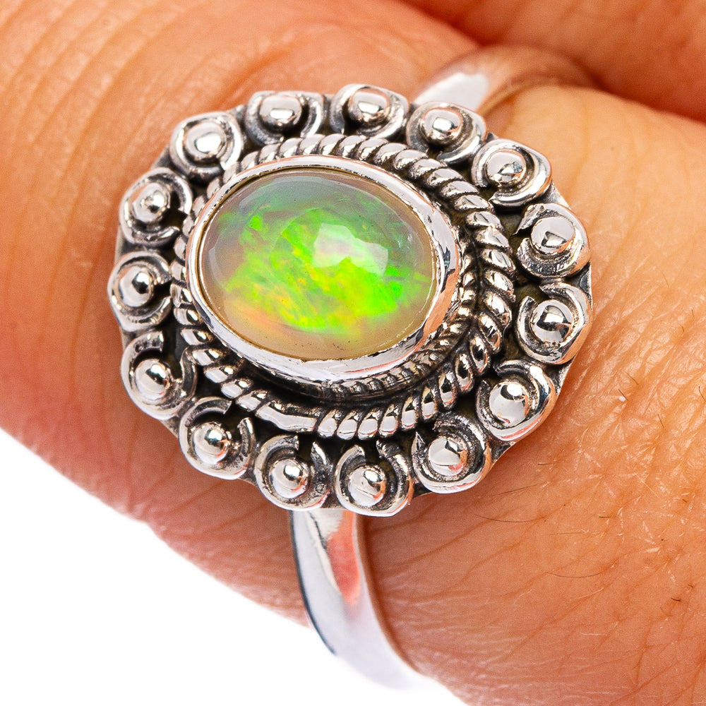 Rare Natural Ethiopian Opal Ring Size 8.25 (925 Sterling Silver) R145601