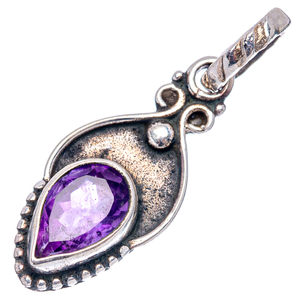 Dainty Amethyst Pendant 1 1/8" (.925 Sterling Silver)