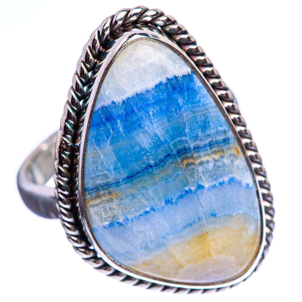 Blue Scheelite Ring Size 8.25 (925 Sterling Silver) R142959