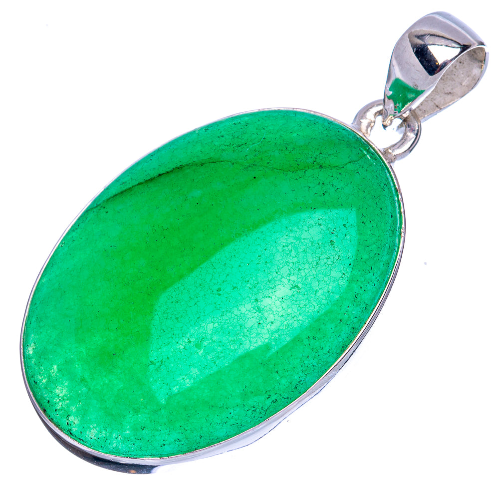 Green Onyx Pendant 1 5/8" (925 Sterling Silver) P42144